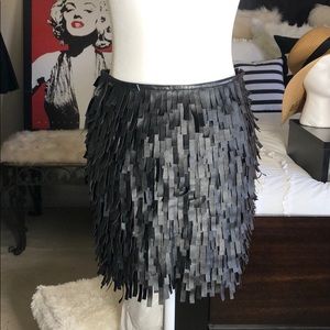 Rippled leather Stylish Skirt